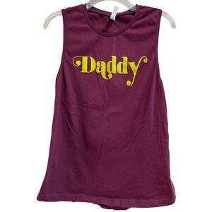 St. Vincent Size Large Burgundy Graphic Print Tank Top - "Daddy"